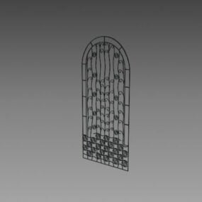 Wrought Iron Decorative Fence Gate 3d model