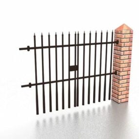 Modello 3d di recinzione in ferro dorato