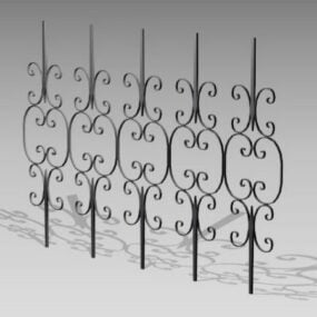 Railing Wrought Iron Fences 3d model