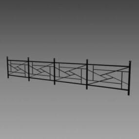 Modello 3d di progettazione di recinzioni in ferro battuto per la casa