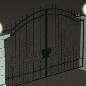 Wrought Iron Home Gate Fence 3d model