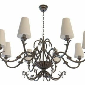 Wrought Iron Rustic Home Chandelier 3d model