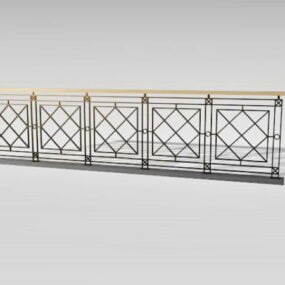 Modelo 3D de decoração de escada de ferro forjado para construção
