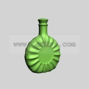 Green Xo Wine Bottle 3d model