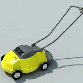 Yellow Lawn Mower Machine 3d model