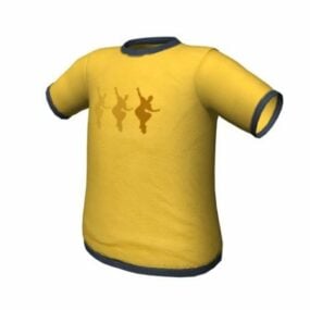 T-shirt jaune Fashion modèle 3D