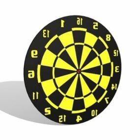 Sport Yellow And Black Dart Board 3d model