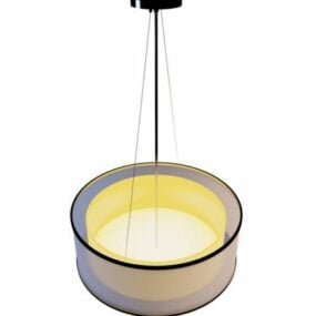 Yellow Drum Shade Pendant Light 3d model