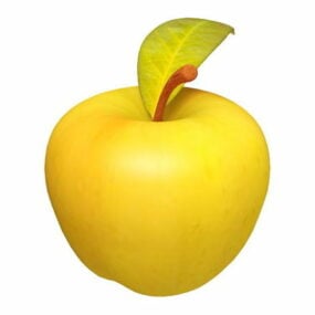 3д модель желтого яблока