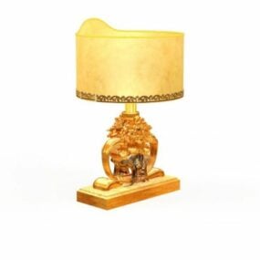 Yellow Crystal Shade Of Table Lamp 3d model