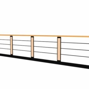 Balcony Yellow Deck Handrail 3d model