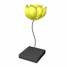 Gelbe Blumenform-Tischlampe 3D-Modell