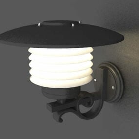 3д модель уличного металлического настенного светильника