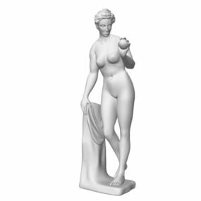 تمثال رخامي قديم للمرأة الرومانية نموذج ثلاثي الأبعاد