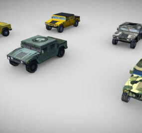 Hummer H1 Cars Low Poly 3d model