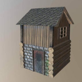 Modello 3d di casa medievale vintage