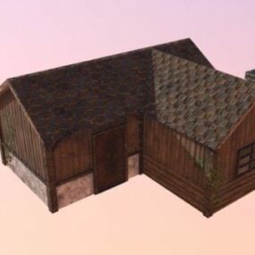 Mô hình nhà gỗ thời trung cổ 3d