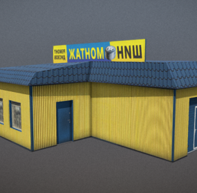 Country Shop House Building 3D-malli
