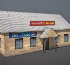 Maison de magasin occidentale modèle 3D