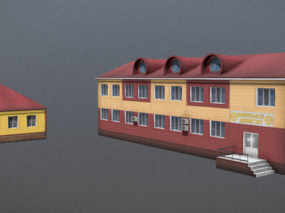 3d модель будівлі мотелю США