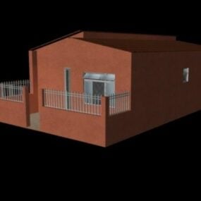 مدل سه بعدی طراحی خانه آجری