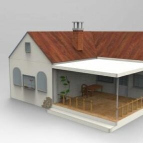 Model 3D domu w stylu wiejskim