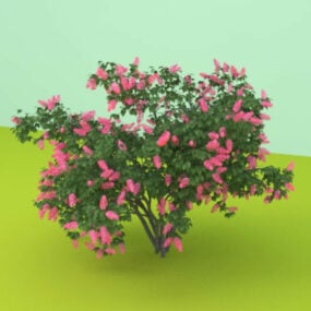 Modelo 3d de árvore de flores de planta