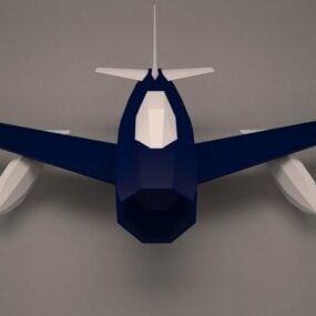 Model 3D samolotu wojskowego Low Poly