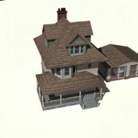 Western Villa House Design 3d model