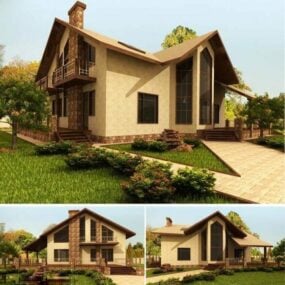 Model 3D nowoczesnego domu