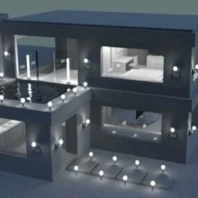 Model 3D domu w nowoczesnym stylu