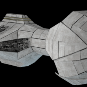 Modelo 3D de design de nave espacial de ficção científica