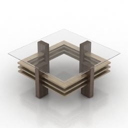 Glass Table Coffee Design 3d model