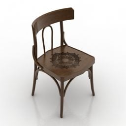 Дерев'яний стілець для їдальні 3d модель