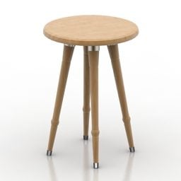 صندلی میله چوبی مدل سه بعدی