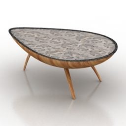 Modern Oval Coffee Table 3d model