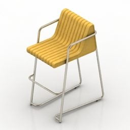 صندلی بار رنگ زرد مدل سه بعدی
