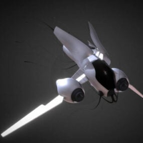 Science-Fiction-Raumschiff-Flugzeug-3D-Modell
