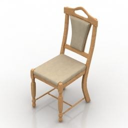 كرسي خشبي عتيق نموذج ثلاثي الأبعاد