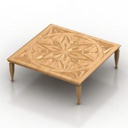 Mô hình bàn gỗ cà phê 3d