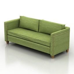 Sofa Furniture Green Fabric 3d model