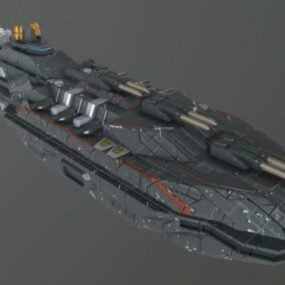 Concepto de nave espacial de ciencia ficción alienígena modelo 3d