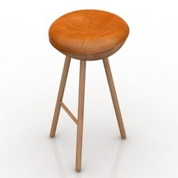 Dřevěná barová židle Design 3D model