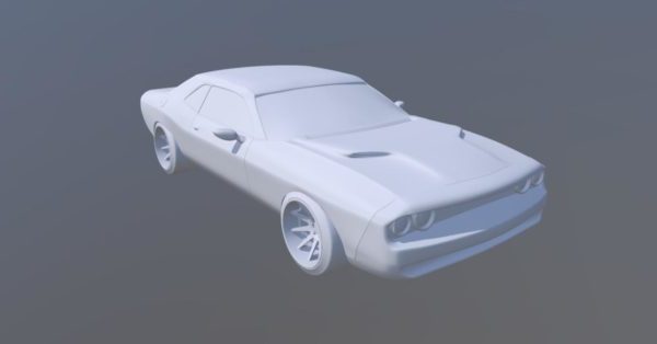 Lowpoly Car Dodge Challenger