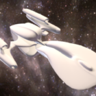Concepto de película de la nave espacial de ciencia ficción
