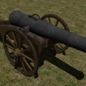Modello 3d dell'arma cannone del vecchio secolo