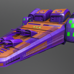 Ігрова науково-фантастична 3d модель дизайну космічного корабля