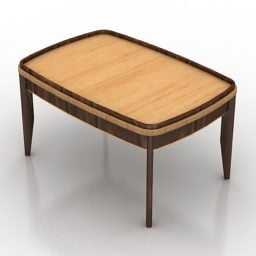 Living Room Wood Table Coffee 3d model