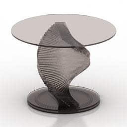 طاولة مستديرة زجاجية طراز حديث ثلاثي الأبعاد