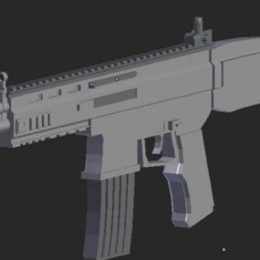 Scar-l Gun Weapon 3d модель